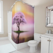 Sakura boom bij zonsopgang douchegordijn (In situ)