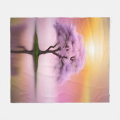 Sakura boom bij zonsopgang fleece deken (Voorkant (Horizontaal))