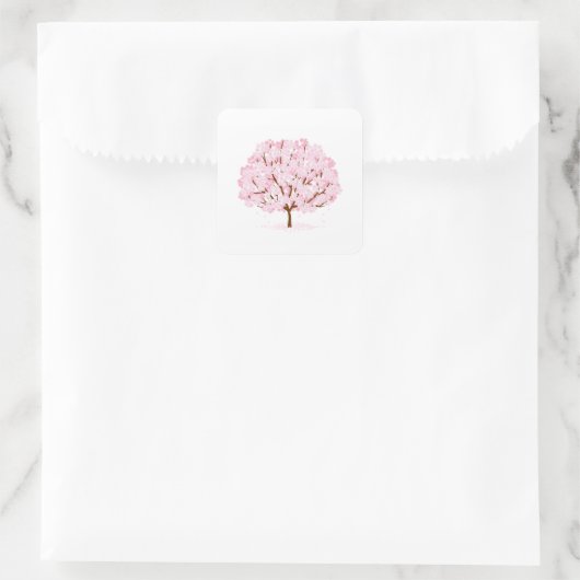 Sakura boom in volle bloei – Elegant Spring Design Vierkante Sticker (Tas)