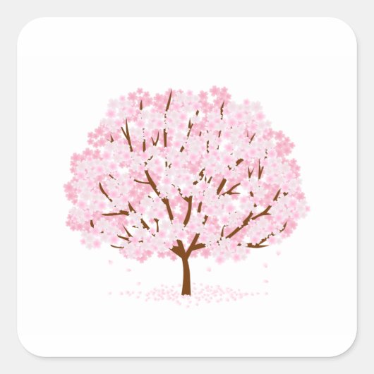 Sakura boom in volle bloei – Elegant Spring Design Vierkante Sticker (Voorkant)