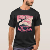 Sakura Boom Kersenbloesem Illustratie Landschap WO T-shirt (Voorkant)