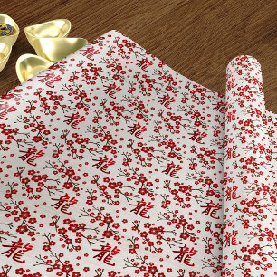 Sakura boombloesem en symbool van de draak cadeaupapier