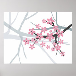 Sakura Branch Original Canvas afdrukken Poster