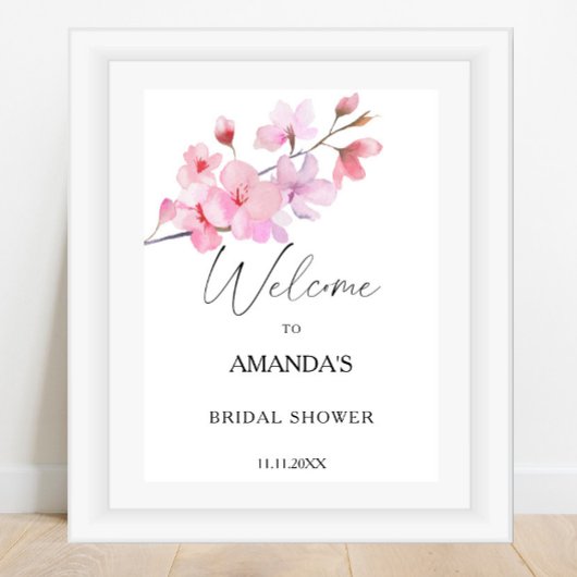 Sakura - bruiloft welcome bord poster