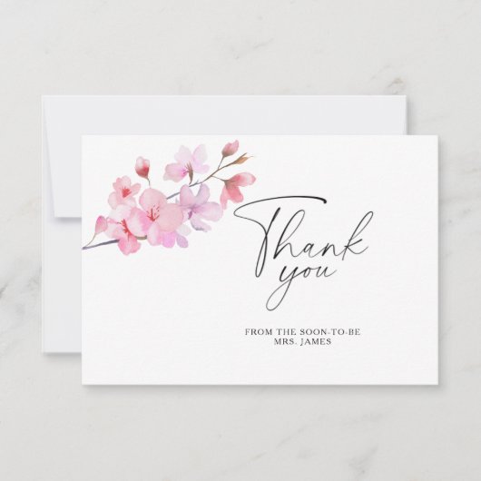 Sakura - carte de remerciement pour une baby showe (Devant)
