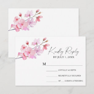 Sakura - Carte de réponse de mariage