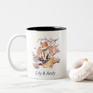 Sakura cat | Japanse animusstijl Tweekleurige Koffiemok