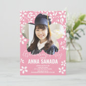 SAKURA cerisier fleur Graduation party Invitation (Debout devant)