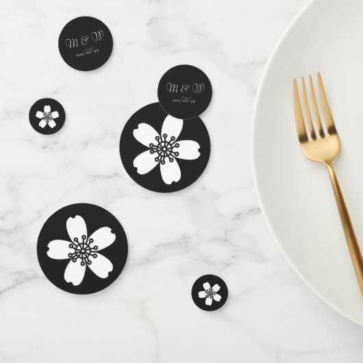 Sakura Charmant Confetti de Table Noir (Groupe)