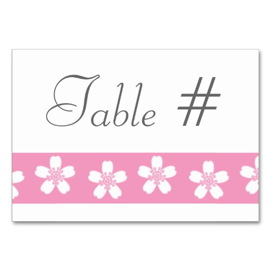 Sakura charmant sur la carte de table rose pétale (Devant)