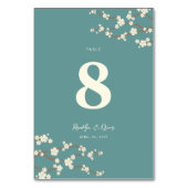 Sakura Cherry Blossom Asian Wedding Table Number Kaart (Voorkant)
