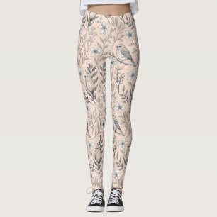  Sakura Cherry Blossom & Bird Aesthetic 3 Leggings