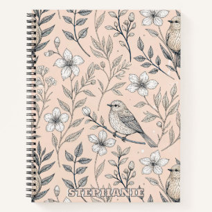 Sakura Cherry Blossom & Bird Aesthetic 3 Notitieboek