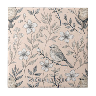 Sakura Cherry Blossom & Bird Aesthetic 3 Tegeltje