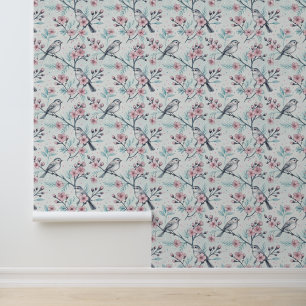  Sakura Cherry Blossom & Bird Aesthetic 4 Behang