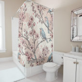  Sakura Cherry Blossom & Bird Aesthetic 5 Douchegordijn (In situ)