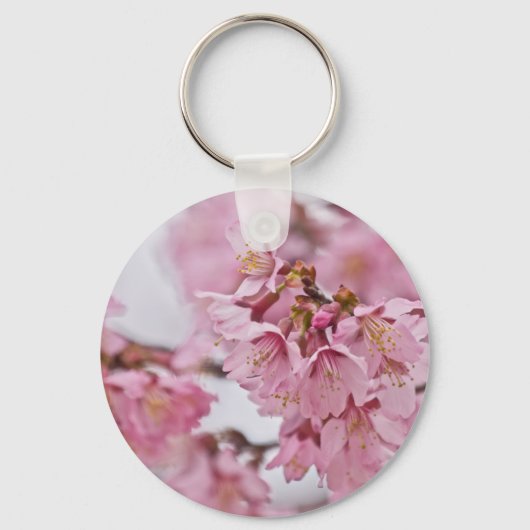 Sakura Cherry Blossom Bleek Pink Sleutelhanger (Voorkant)
