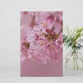 Sakura Cherry Blossom Bleke roze reflecties Briefpapier (Staand voorkant)