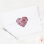 Sakura Cherry Blossom Bleke roze reflecties Hart Sticker (Envelop)