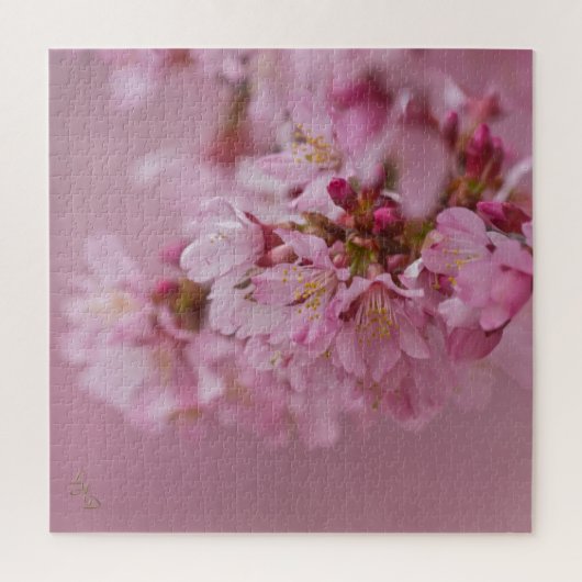 Sakura Cherry Blossom Bleke roze reflecties Legpuzzel (Verticaal)
