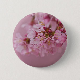 Sakura Cherry Blossom Bleke roze reflecties Ronde Button 5,7 Cm