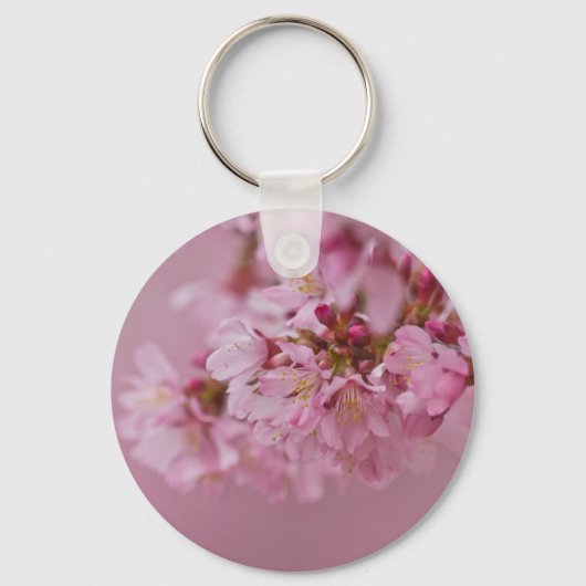 Sakura Cherry Blossom Bleke roze reflecties Sleutelhanger (Voorkant)