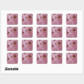 Sakura Cherry Blossom Bleke roze reflecties Vierkante Sticker (Vel)