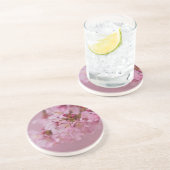 Sakura Cherry Blossom Bleke roze reflecties Zandsteen Onderzetter (Zijkant)