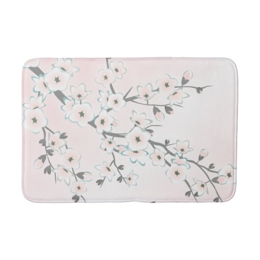 Sakura Cherry Blossom Blush Mint Badmat (Voorkant)