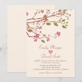 Sakura/Cherry Blossom Branch Huwelijksuitnodiging Kaart (Voorkant / Achterkant)