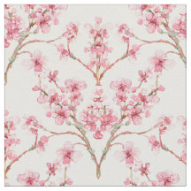 Sakura Cherry Blossom Damask Waterverf