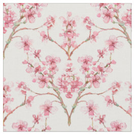 Sakura Cherry Blossom Damask Waterverf Stof