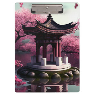 Sakura Cherry Blossom Garden Shrine Pond Japans Klembord