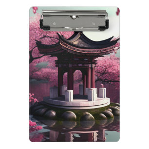 Sakura Cherry Blossom Garden Shrine Pond Japans Mini Klembord