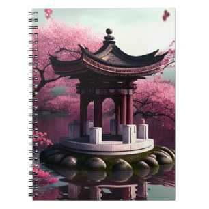 Sakura Cherry Blossom Garden Shrine Pond Japans Notitieboek