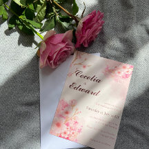 Sakura Cherry Blossom Huwelijksuitnodiging