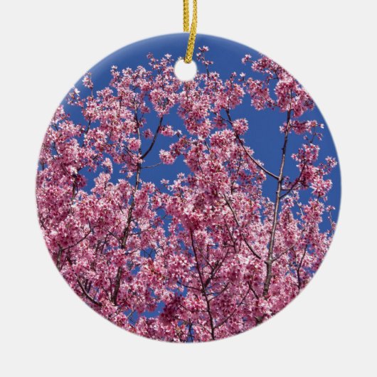 Sakura Cherry Blossom in the Blue Keramisch Ornament (Voorkant)