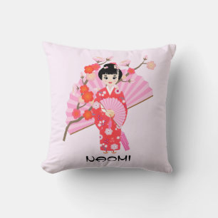 Sakura Cherry Blossom Japans Meisje Verjaardagsfee Kussen