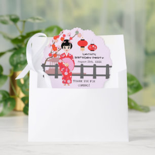 Sakura Cherry Blossom Japans Meisje Verjaardagsfee Ornament Kaart