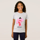 Sakura Cherry Blossom Japans Meisje Verjaardagsfee T-shirt (Voorkant volledig)