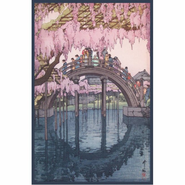 Sakura Cherry Blossom, Kameido River Bridge Japan Fotobeeldje Ornament (Voorkant)