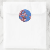 Sakura Cherry Blossom met Blue Ronde Sticker (Tas)