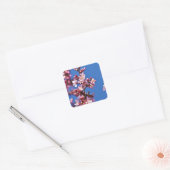 Sakura Cherry Blossom met Blue Vierkante Sticker (Envelop)