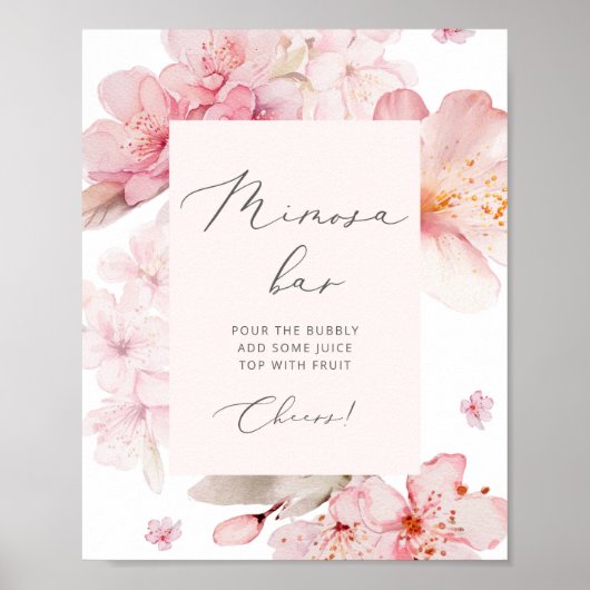 Sakura cherry blossom Mimosa bar Poster (Voorkant)