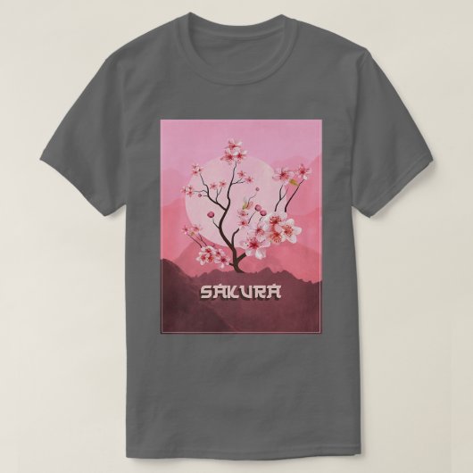 Sakura Cherry Blossom Moon Japans Grahi T-shirt (Design voorkant)