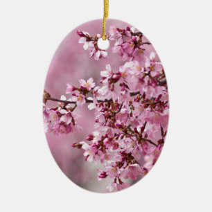 Sakura Cherry Blossom Pastel Pink Layers Keramisch Ornament