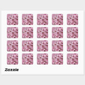 Sakura Cherry Blossom Pastel Pink Layers Vierkante Sticker (Vel)