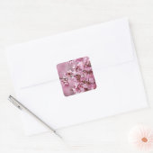Sakura Cherry Blossom Pastel Pink Layers Vierkante Sticker (Envelop)