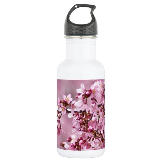 Sakura Cherry Blossom Pastel Pink Layers Waterfles (Voorkant)