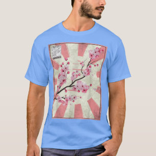 Sakura Cherry Blossom Postage Stamp Japans Aesth T-shirt